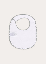 Janine Floral Scallop Edge Bib in Cream Accessories from Pepa London