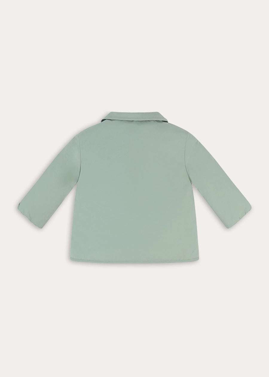 Pocket Detail Puffer Jacket in Sage Green (12mths-4yrs) Coats from Pepa London