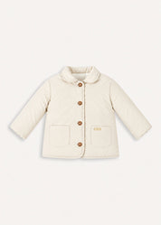 Pocket Detail Puffer Jacket in Cream (12mths-4yrs)