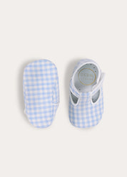William Check T-Bar Shoes in Blue (17-20EU) Shoes from Pepa London