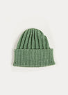 Cable Knit Hat in Green (4-10Y) Knitted Accessories  from Pepa London