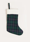 Windsor Tartan Christmas Stocking in Green Accessories  from Pepa London