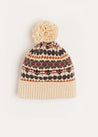 Fair Isle Knitted Hat in Camel (S-L) Accessories  from Pepa London