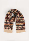 Fair Isle Knitted Scarf in Camel Accessories  from Pepa London