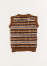 All Over Fair Isle Vest in Camel (4-10yrs) Coats  from Pepa London