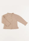 Cable Detail Cardigan in Beige (6mths-3yrs) Knitwear  from Pepa London