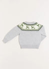 Rocking Horse Intarsia Cardigan in Grey (6mths-3yrs) Knitwear  from Pepa London