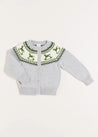 Rocking Horse Intarsia Cardigan in Grey (6mths-3yrs) Knitwear  from Pepa London