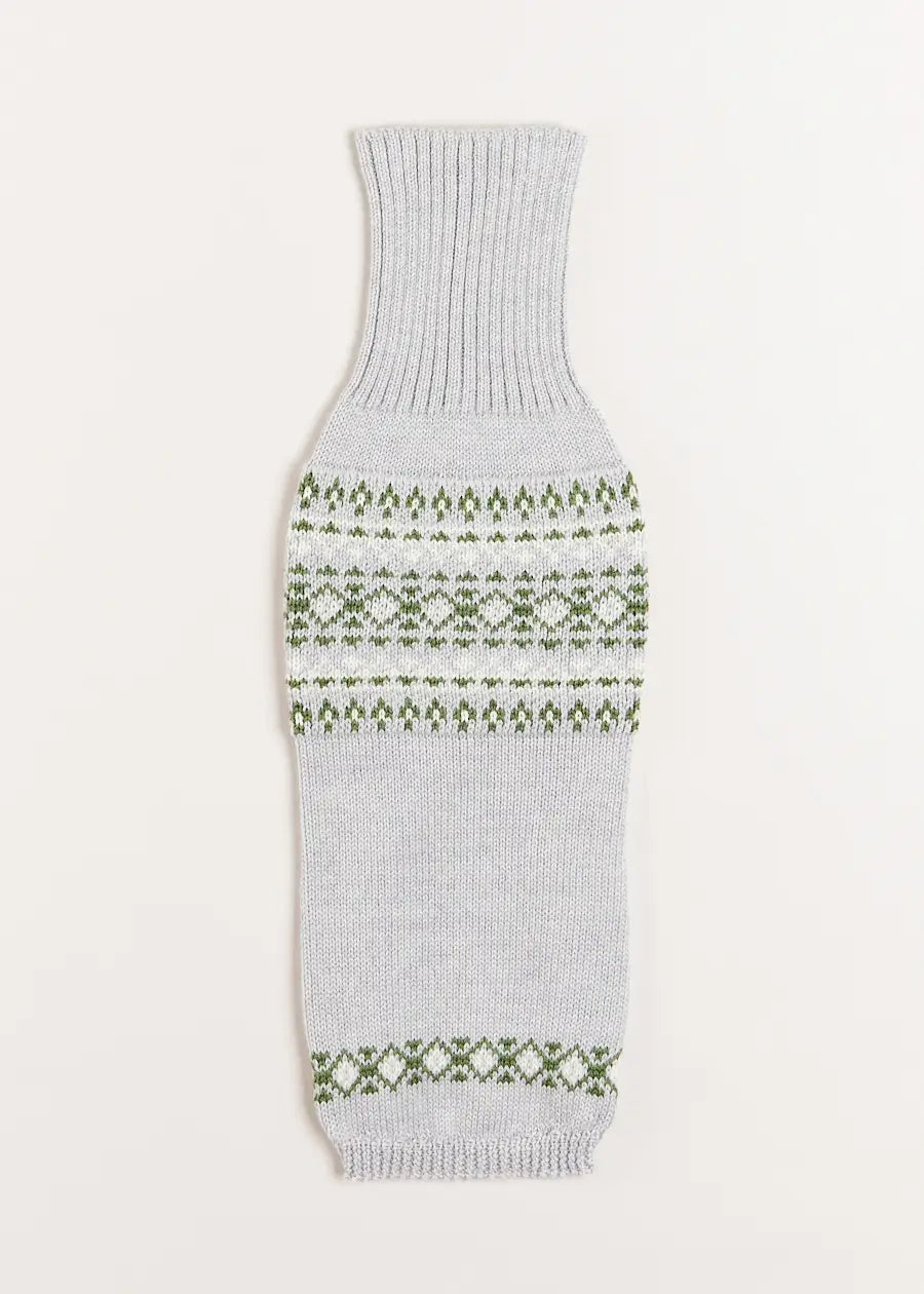 Fair Isle Dog Jumper in Grey (S-M) Knitwear  from Pepa London