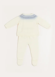 Fair Isle Knitted Set in Cream (1-9mths) Knitted Sets  from Pepa London