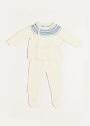 Fair Isle Knitted Set in Cream (1-9mths) Knitted Sets  from Pepa London