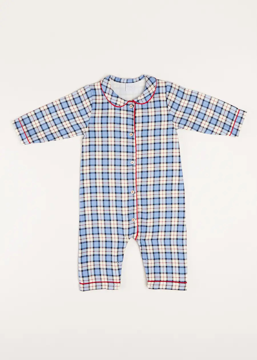 Gloucester Check Peter Pan Collar Nightwear in Blue (6mths-3yrs) Nightwear  from Pepa London