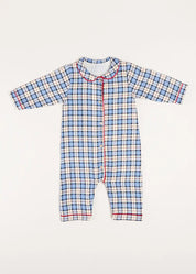 Gloucester Check Peter Pan Collar Nightwear in Blue (6mths-3yrs) Nightwear  from Pepa London