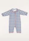 Gloucester Check Peter Pan Collar Nightwear in Blue (6mths-3yrs) Nightwear  from Pepa London