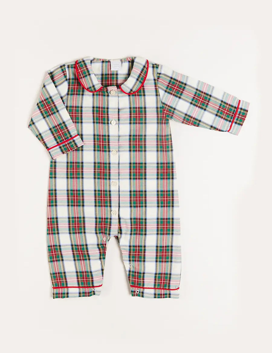 Sussex Tartan Peter Pan Collar Nightwear in Red (6mths-3yrs) Nightwear  from Pepa London