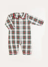 Sussex Tartan Peter Pan Collar Nightwear in Red (6mths-3yrs) Nightwear  from Pepa London