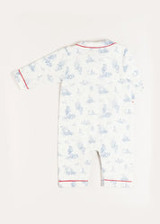 Toile Ruffle Collar Nightwear in Blue (6mths-3yrs) Nightwear  from Pepa London