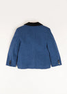 Wool Velvet Collar Blazer in Blue (4-10yrs) Coats  from Pepa London