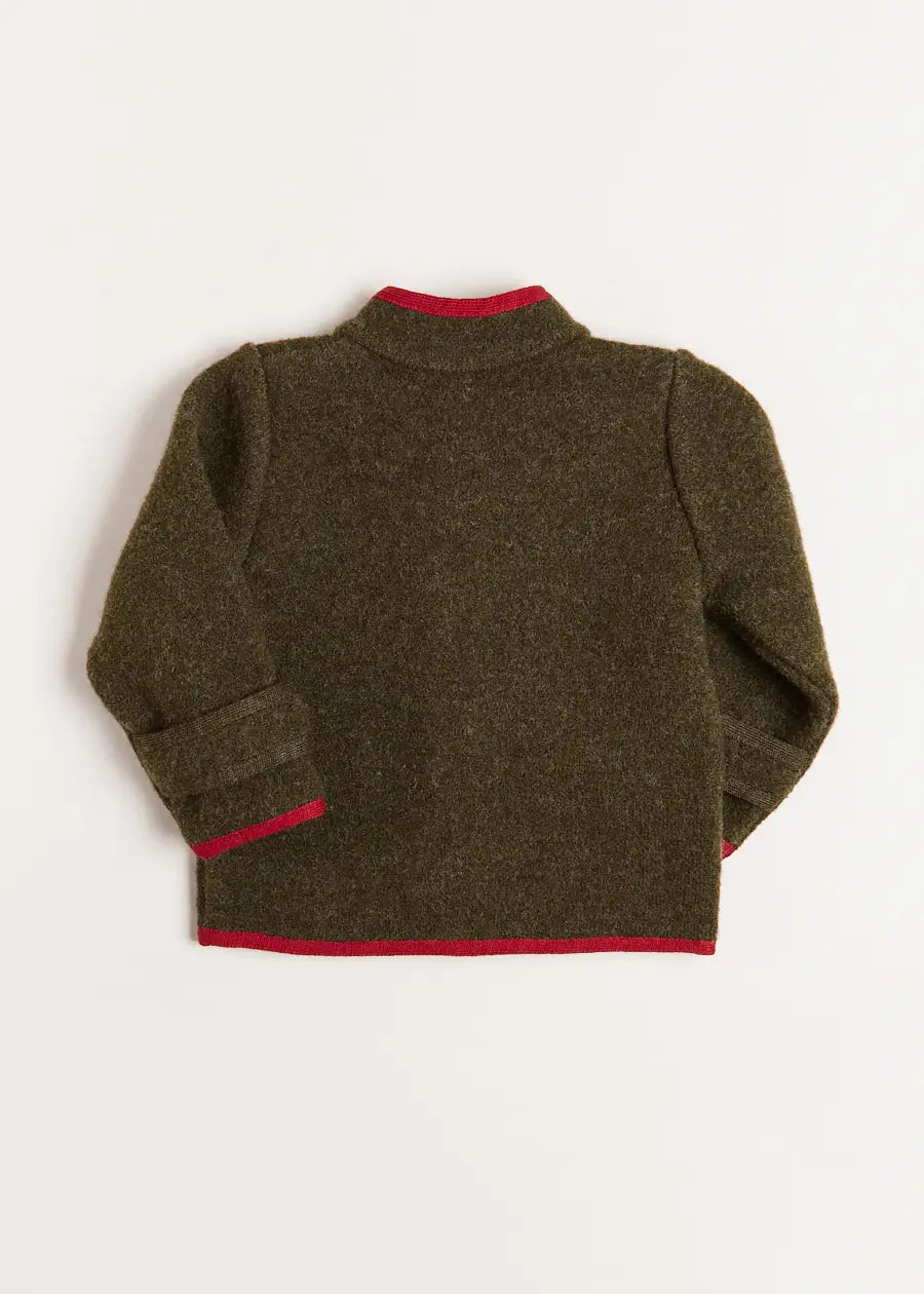 Austrian Single Breasted Contrast Trim Jacket in Green (18mths-10yrs) Coats  from Pepa London