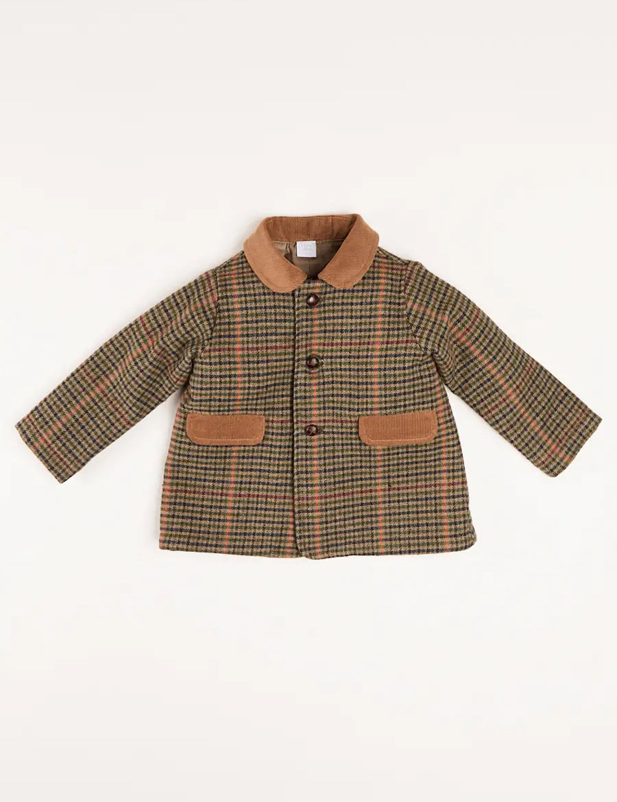 Cambridge Check Coat in Brown (18mths-3yrs) Coats  from Pepa London