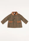 Cambridge Check Coat in Brown (18mths-3yrs) Coats  from Pepa London