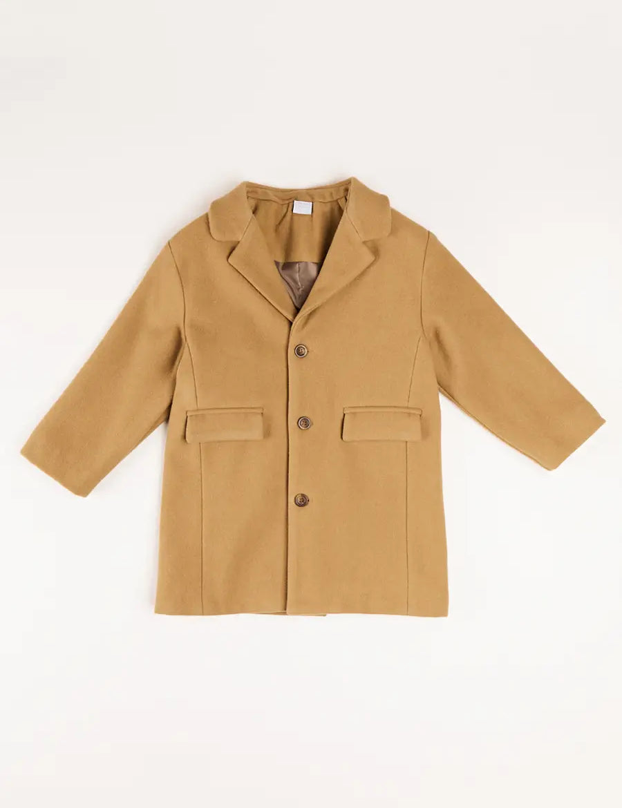 Long Tailored Coat in Camel (4-10yrs) Coats  from Pepa London