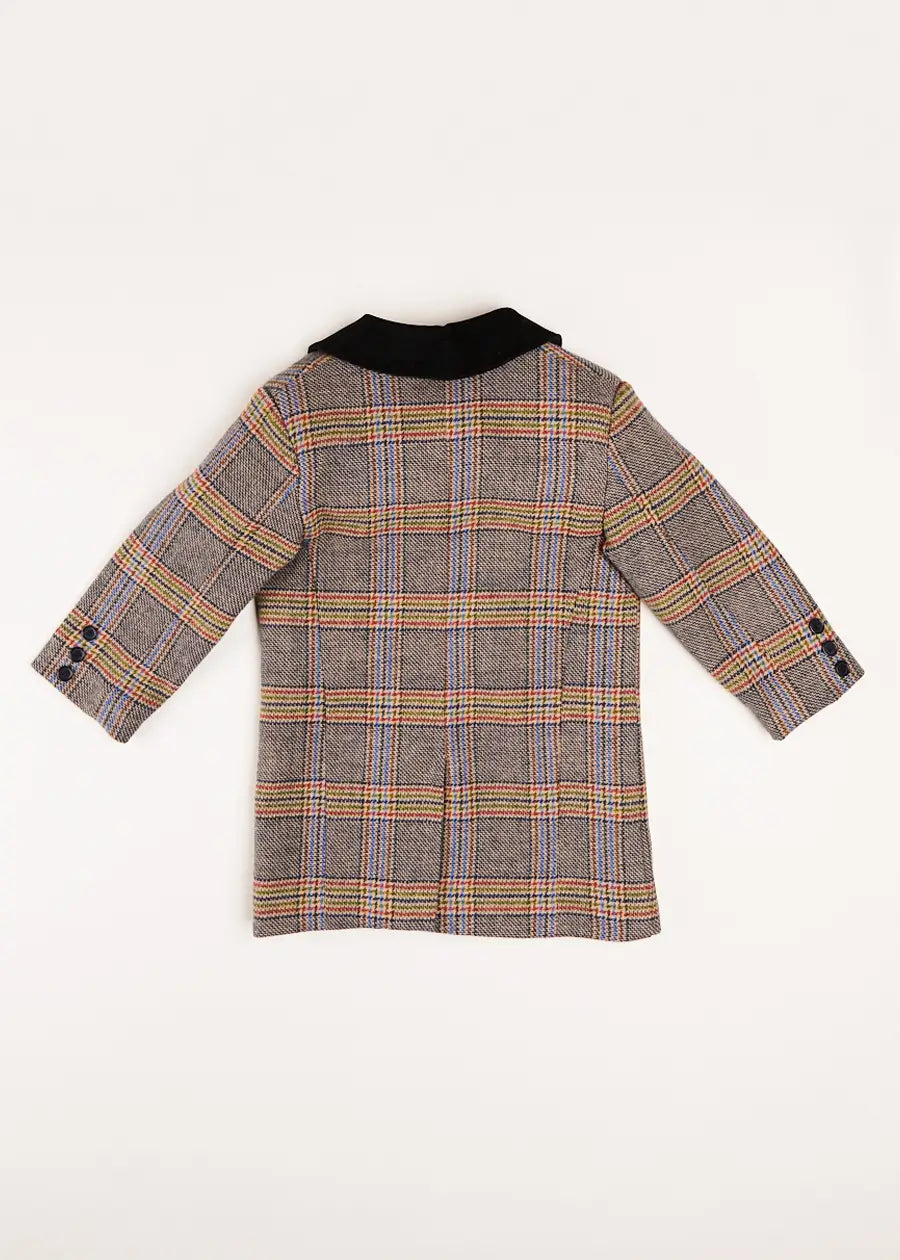 Sutherland Check Tailored Coat in Green (4-10yrs) Coats  from Pepa London
