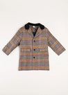 Sutherland Check Tailored Coat in Green (4-10yrs) Coats  from Pepa London