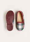 Sussex Tartan Slippers in Red (24-34EU) Shoes  from Pepa London