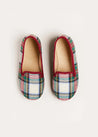 Sussex Tartan Slippers in Red (24-34EU) Shoes  from Pepa London