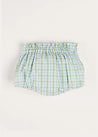 Maxwell Gingham Button Detail Bloomers in Green (1-18mths) BLOOMER from Pepa London