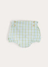 Maxwell Gingham Button Detail Bloomers in Green (1-18mths) from Pepa London