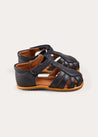 Leather Fishermans Sandals in Navy (21-27EU) SHOES from Pepa London