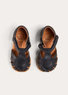 Leather Fishermans Sandals in Navy (21-27EU) SHOES from Pepa London