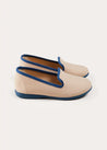 Linen Slippers With Contrast Piping in Cream (24-35EU) SHOES from Pepa London