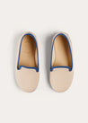 Linen Slippers With Contrast Piping in Cream (24-35EU) SHOES from Pepa London