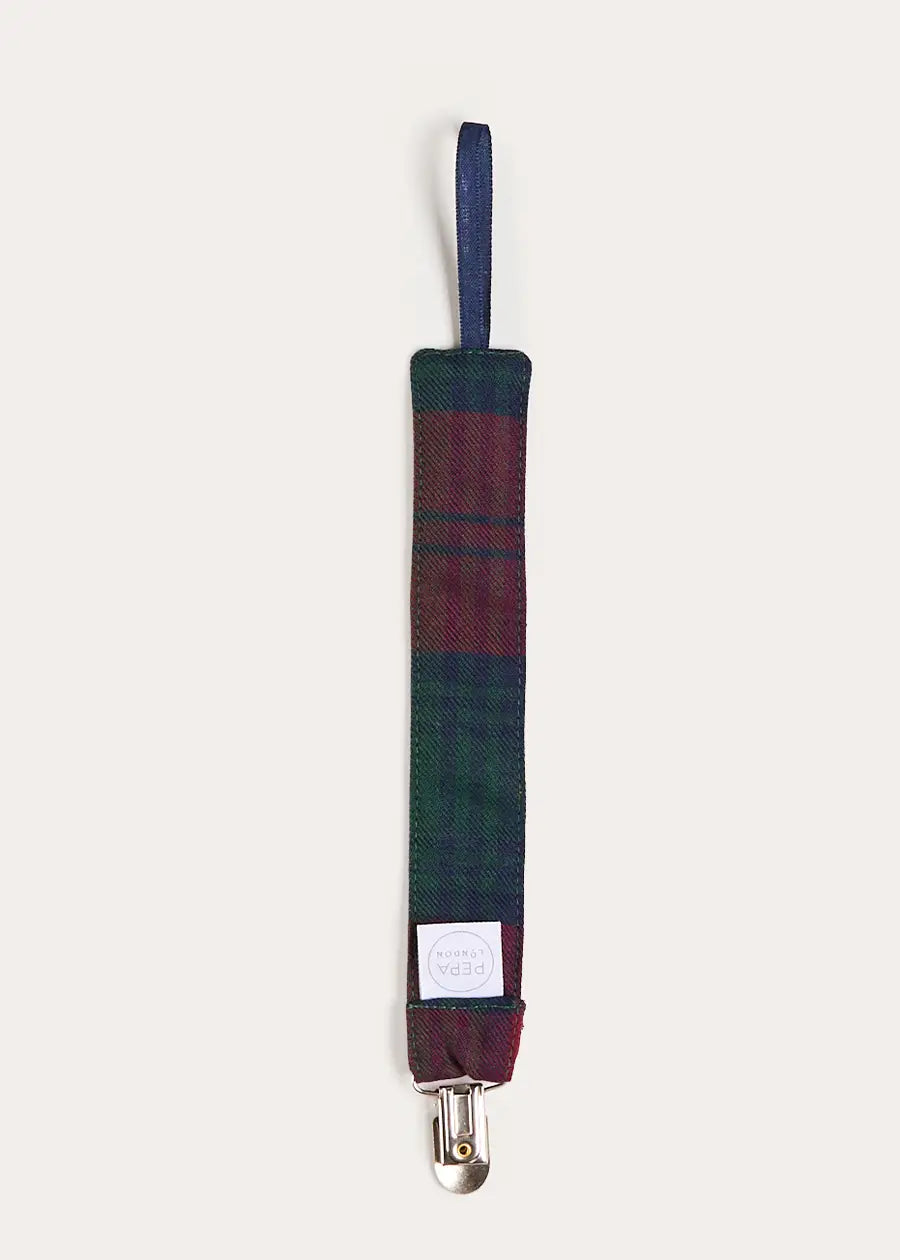 Grovesnor Tartan Dummy Clip Dummy Clip in Red (OS) Accessories from Pepa London