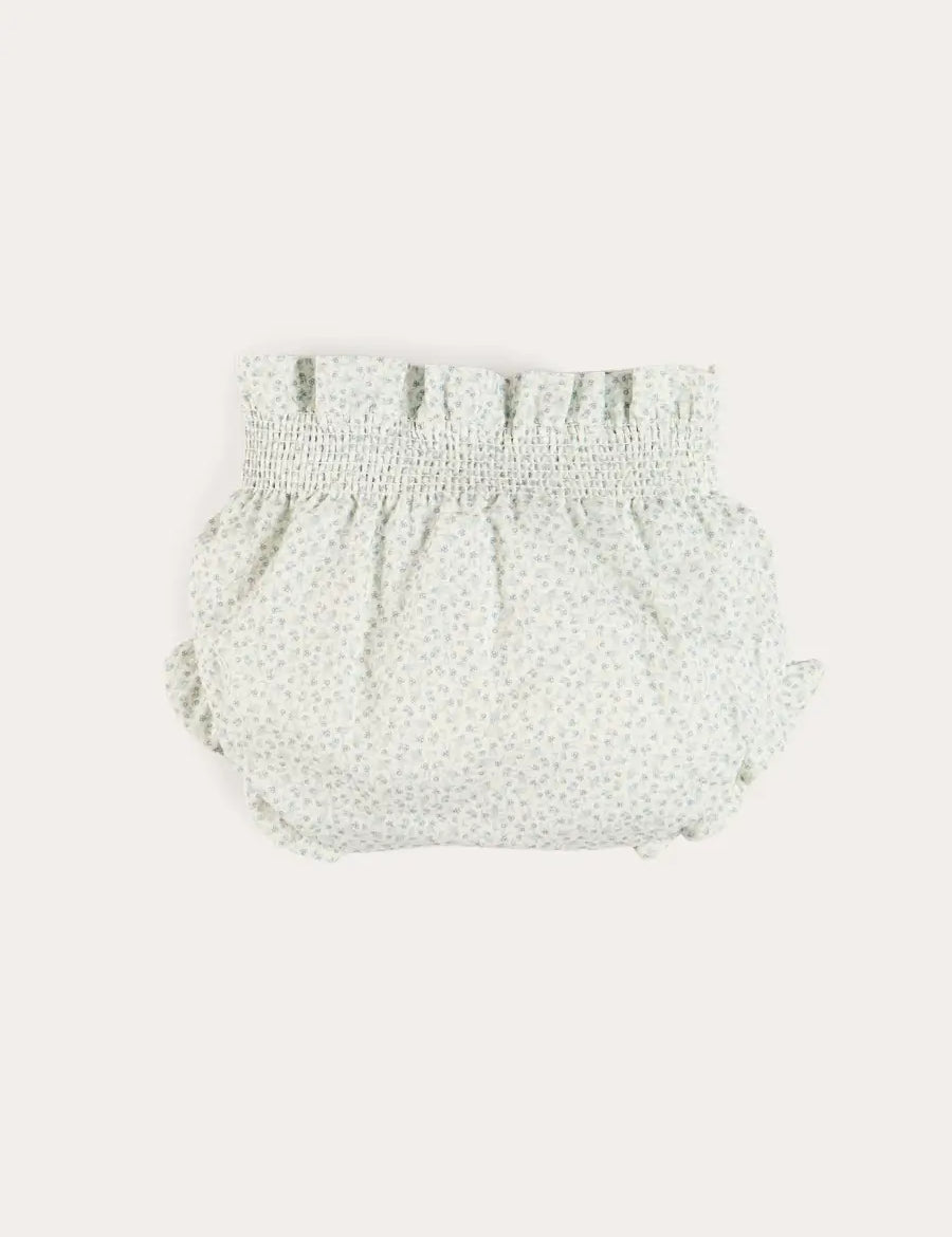 Betsy Floral Hand Smocked Bloomers in Blue (1mth-2yrs) Bloomers from Pepa London