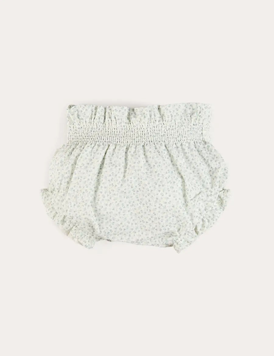 Betsy Floral Hand Smocked Bloomers in Blue (1mth-2yrs) Bloomers from Pepa London