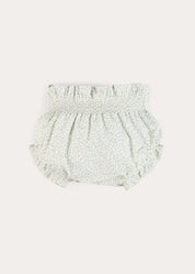 Betsy Floral Hand Smocked Bloomers in Blue (1mth-2yrs) Bloomers from Pepa London