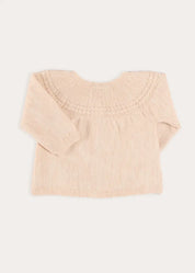 Openwork Trim Detail Cardigan in Cream (1-12mths) Knitwear from Pepa London