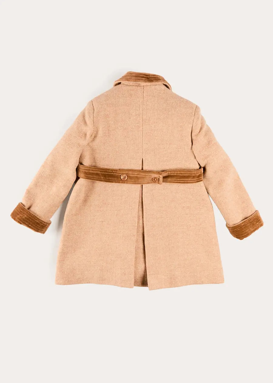Traditional Double Breasted Coat in Camel (12mths-10yrs) Coats from Pepa London