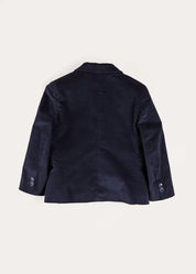 Velvet Three Button Blazer Jacket in Navy (4-10yrs) Coats from Pepa London