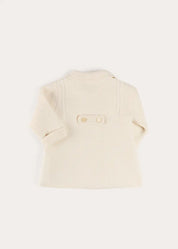Double Breasted Knitted Buttoned Coat in White (6mths-2yrs) Coats from Pepa London