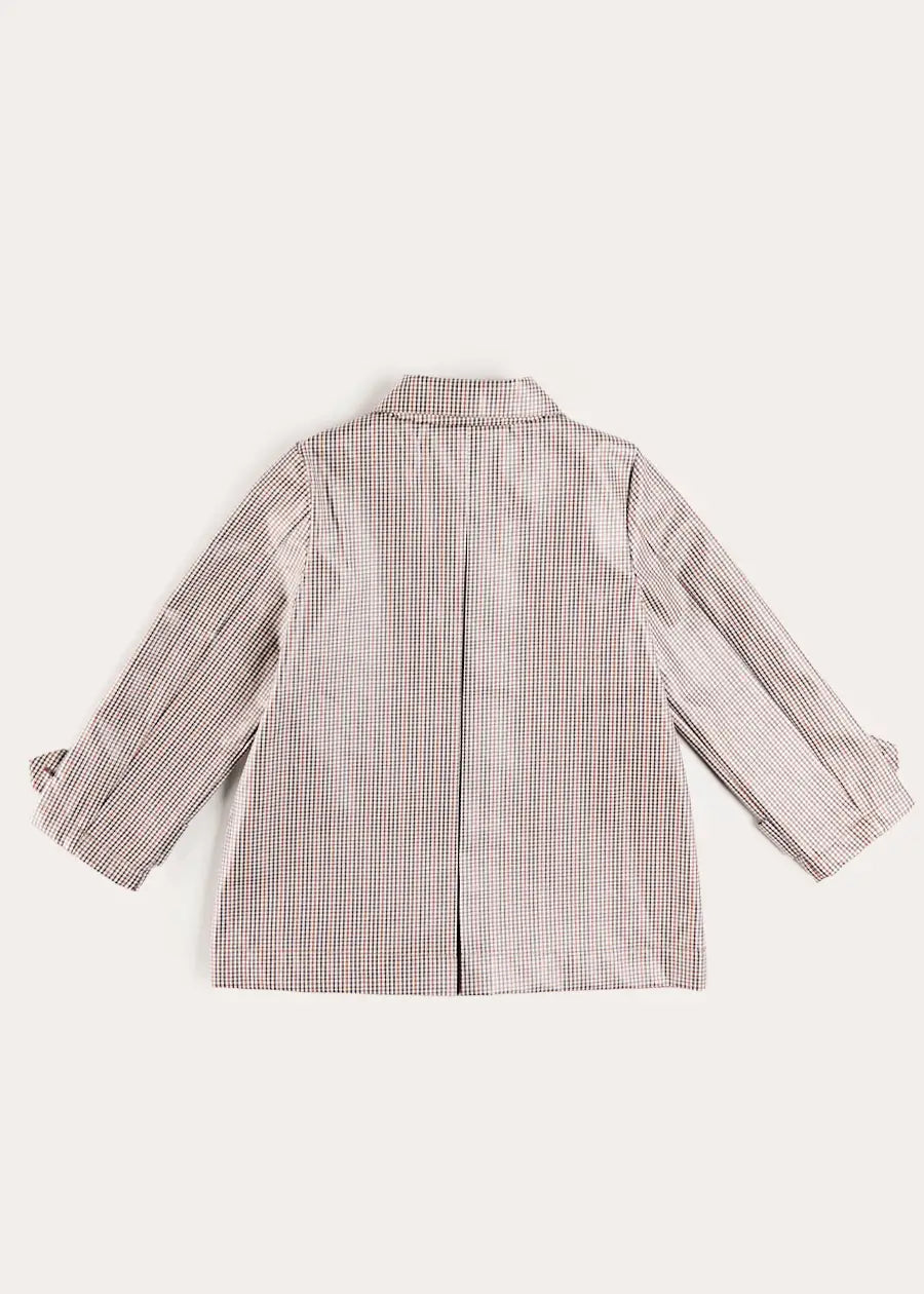Sloane Check Raincoat with Pockets in Camel (4-10yrs) Coats from Pepa London