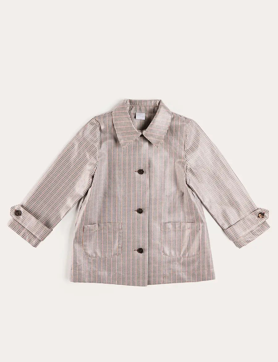 Sloane Check Raincoat with Pockets in Camel (4-10yrs) Coats from Pepa London
