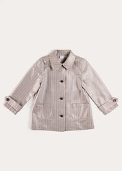 Sloane Check Raincoat with Pockets in Camel (4-10yrs) Coats from Pepa London