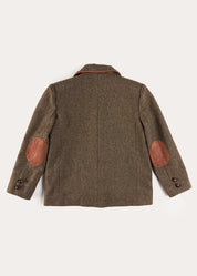 Tweed Blazer with Suede Elbow Patches in Green (4-10yrs) Coats from Pepa London