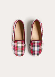 Francis Tartan Slippers in Red (24-35EU) Shoes from Pepa London