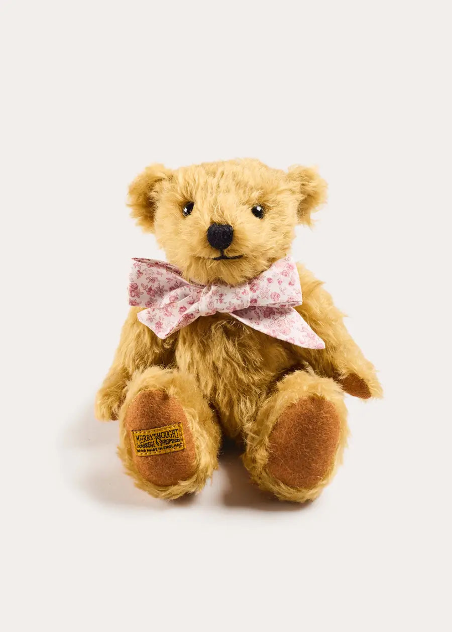 Limited Edition Merrythought & Pepa Teddy Bear in Jane Floral Bow in Pink (S-M) Toys from Pepa London